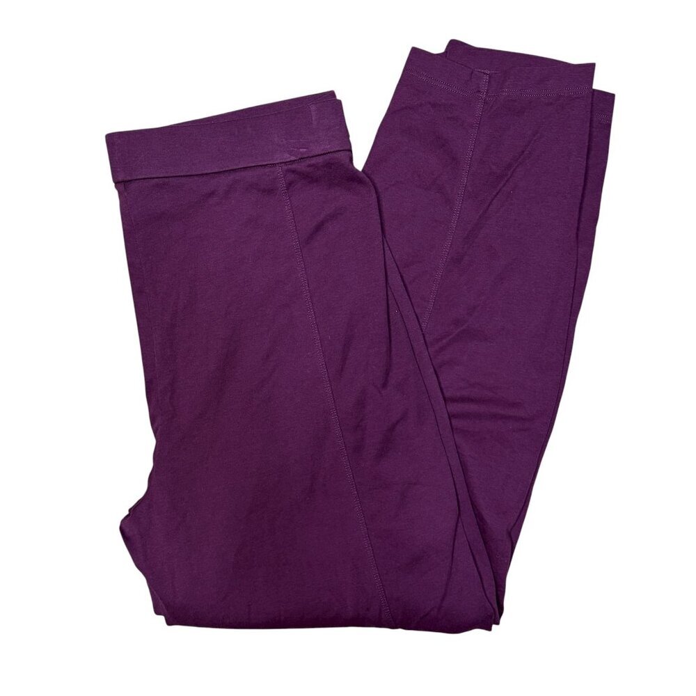 Eileen Fisher Plum Purple Jersey Knit Slim Ankle Pants Womens Medium M Turkey